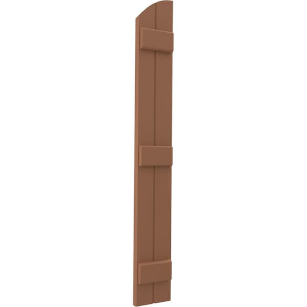 Ekena Millwork Americraft 2-Board (3 Batten) Wood Joined Board-n-Batten Shutters w/Ellipt Top, ARW401BE207X66BTH, PR - ARW401BE207X66BTH