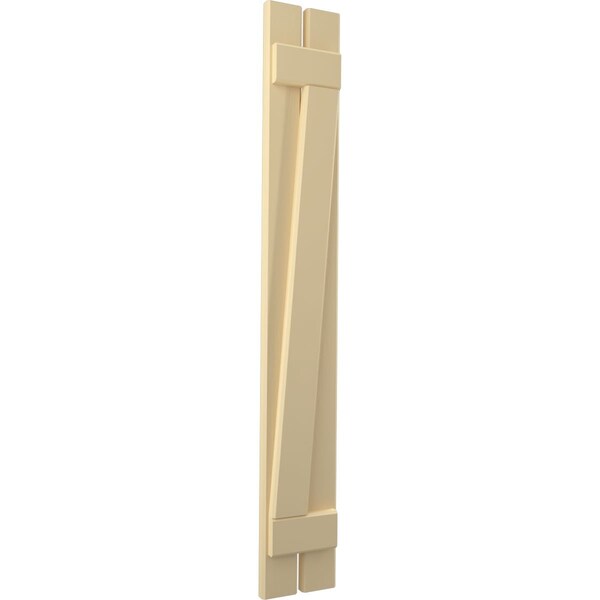 Ekena Millwork Americraft 2-Board (2 Batten) Wood Spaced Board-n-Batten Shutters w/ Z-Bar, ARW102SB207X52NTH, PR - ARW102SB207X52NTH