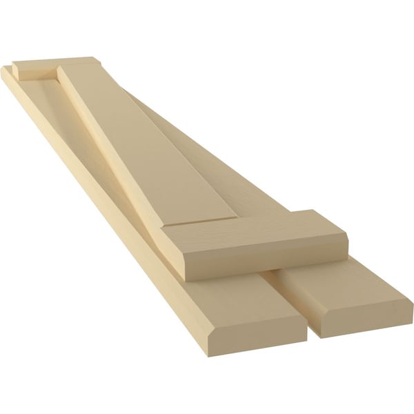 Ekena Millwork Americraft 2-Board (2 Batten) Wood Spaced Board-n-Batten Shutters w/ Z-Bar, ARW102SB207X52NTH, PR - ARW102SB207X52NTH