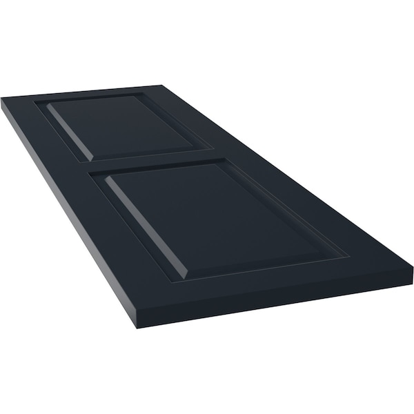 Ekena Millwork True Fit PVC Two Equal Raised Panel Shutters, Starless Night Blue, 15W x 58H, PR - TFP101RPF15X058OB