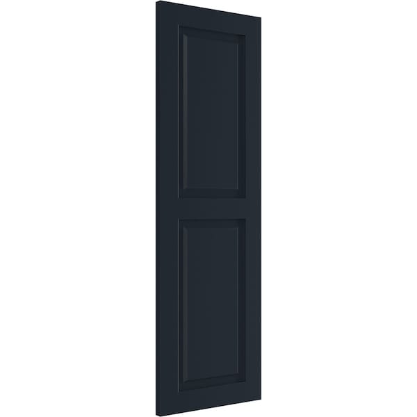 Ekena Millwork True Fit PVC Two Equal Raised Panel Shutters, Starless Night Blue, 15W x 58H, PR - TFP101RPF15X058OB