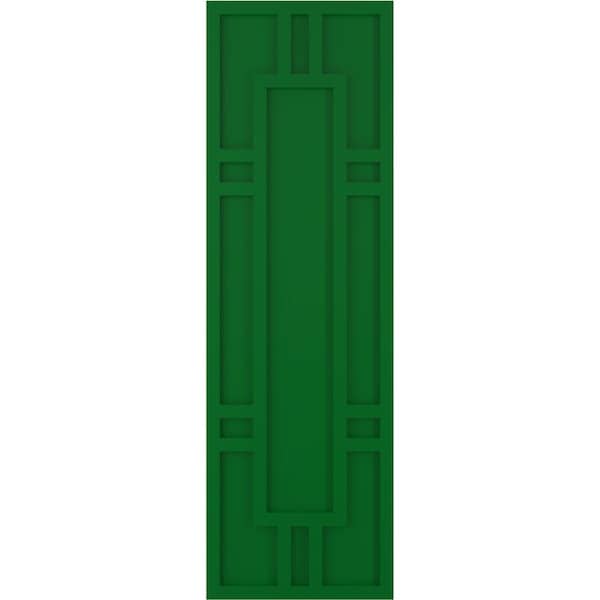 Ekena Millwork True Fit PVC Hastings Fixed Mount Shutters, Viridian Green, 18W x 54H, PR - TFP001HS18X054HG