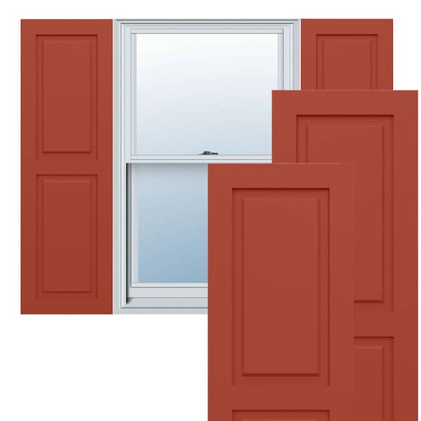 Ekena Millwork True Fit PVC, Two Equal Raised Panel Shutters, Colorful Leaves, 12W x 80H, PR - TFP101RPF12X080CL