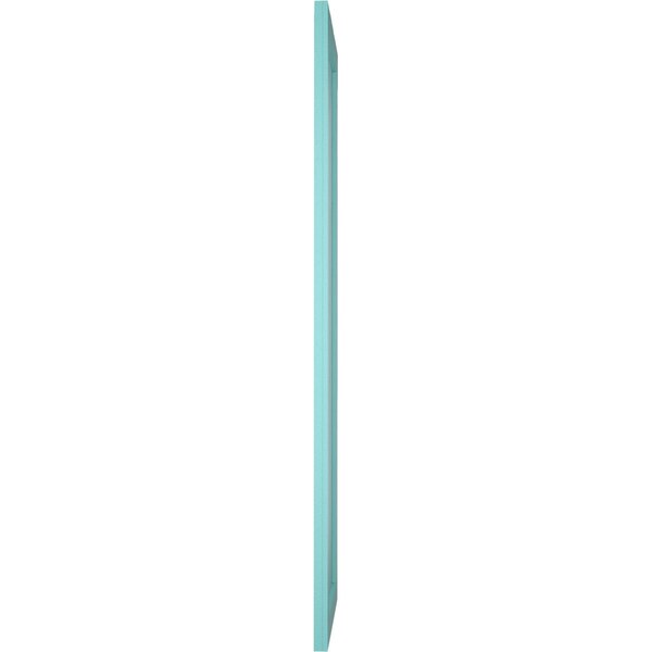 Ekena Millwork True Fit PVC Single Panel Herringbone Modern Style Fixed Mount Shutters, Pure Turquoise, 18"W x 32"H - TFP001HB18X032PT