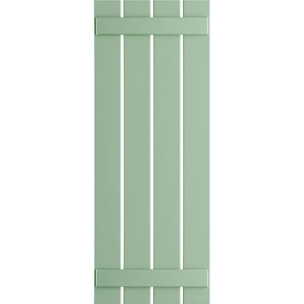 Ekena Millwork True Fit PVC, Four Board Spaced Board-n-Batten Shutters, Seaglass , 23W x 39H, PR - TFP101SBF23X039SG