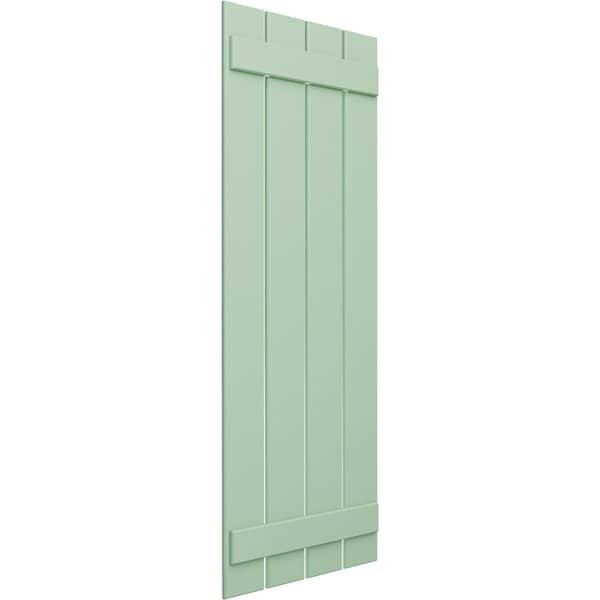 Ekena Millwork True Fit PVC, Four Board Spaced Board-n-Batten Shutters, Seaglass , 23W x 39H, PR - TFP101SBF23X039SG