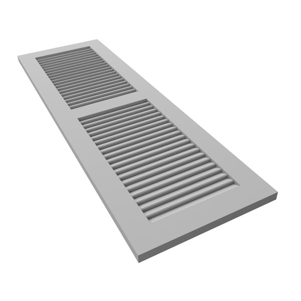 Ekena Millwork True Fit PVC Two Equal Louver Shutters, Primed, 12"W x 63"H - TFP101LVF12X063PR