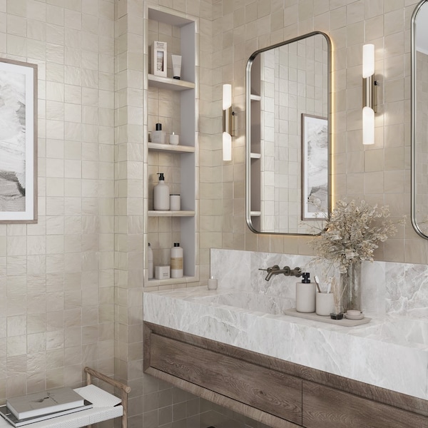 Apollo Tile 60 pack Light Tea Green 4 in. x 4 in. Polished and Honed Ceramic Subway Wall Tile 6.46 sq. ft./case - APLEC71