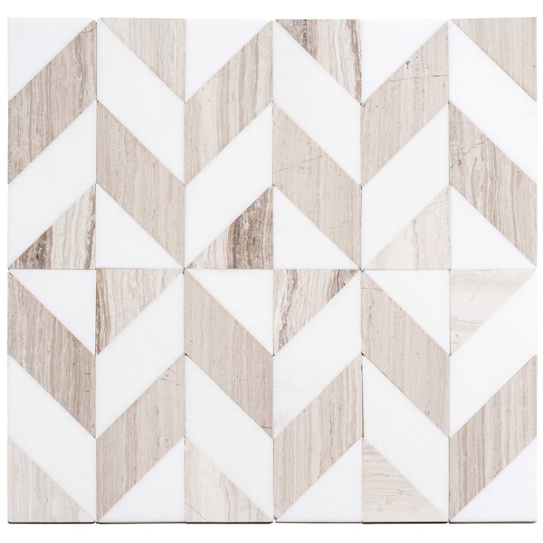 Andova Tiles ANDOVA TILES Livmor Marble Chevron Mosaic Tile - ANDLIV179
