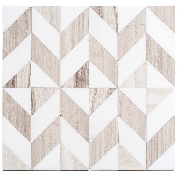 Andova Tiles ANDOVA TILES Livmor Marble Chevron Mosaic Tile - ANDLIV179