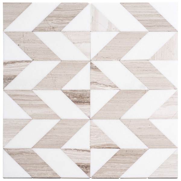 Andova Tiles ANDOVA TILES Livmor Marble Chevron Mosaic Tile - ANDLIV179