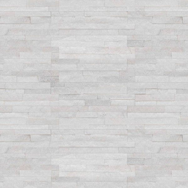 Msi Arctic White Splitface Mini Ledger Panel 4.5 in.  X 16 in.  Natural Marble Wall Tile, 10PK - ZOR-PNL-0122