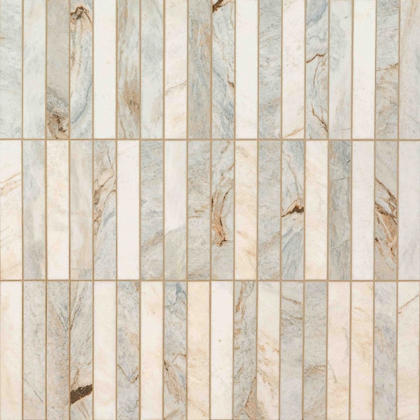 Msi Arabescato Venato White Sample Stack Honed Marble Mesh Mounted Mosaic Tile - ZOR-MD-0587-SAM