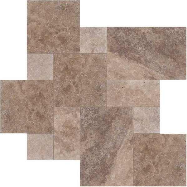 Msi Tuscany Walnut 16 Sq.  Ft Pattern Tumbled Travertine Paver Kits - ZOR-LSC-0130