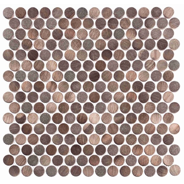 Andova Tiles ANDOVA TILES Orb 0.75" x 0.75" Metal Penny Round Mosaic Tile - ANDORB254