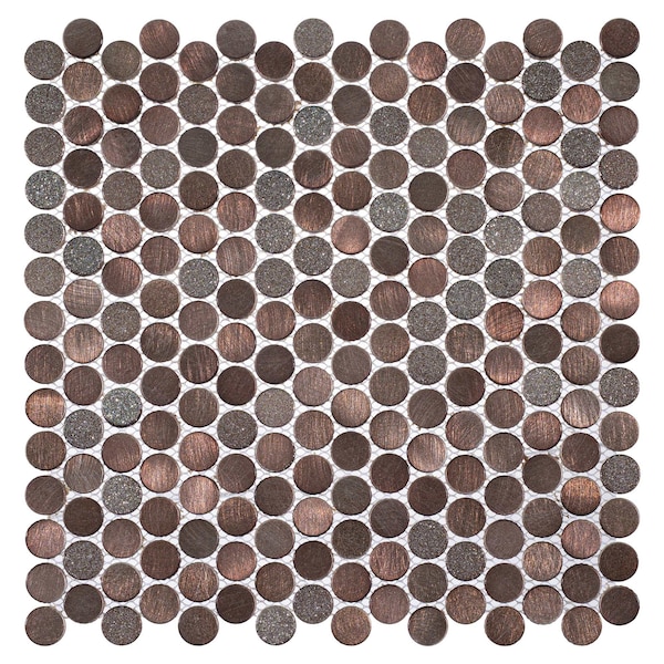 Andova Tiles ANDOVA TILES Orb 0.75" x 0.75" Metal Penny Round Mosaic Tile - ANDORB254