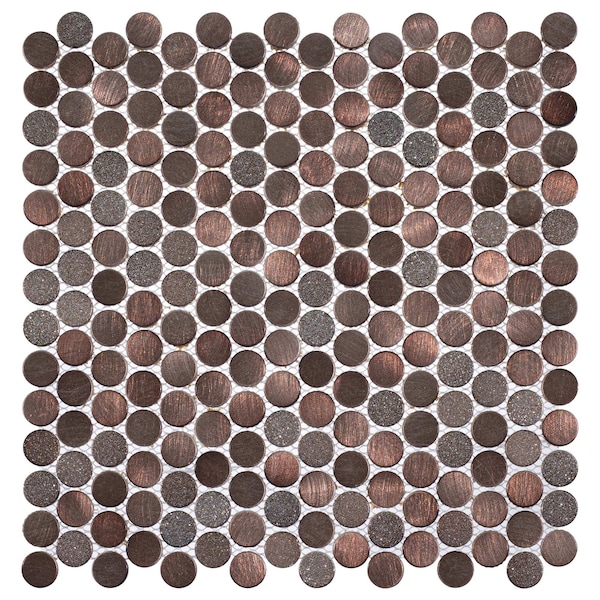Andova Tiles ANDOVA TILES Orb 0.75" x 0.75" Metal Penny Round Mosaic Tile - ANDORB254