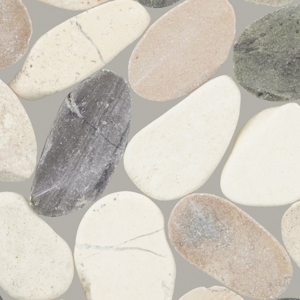 Daltile Pebble Oasis Natural Stone Tri-Hex Pebble Mosaic 11in x 10in in Tumbled Harbor, 17PK - PB25TRHEXPBMSTM