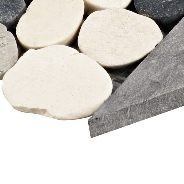 Daltile Pebble Oasis Natural Stone Tri-Hex Pebble Mosaic 11in x 10in in Tumbled Harbor, 17PK - PB25TRHEXPBMSTM