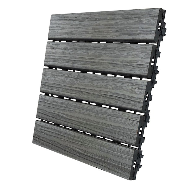 Aura Aura 12 in. W X 12 in. L Gray Oak Composite Balcony/Deck Tiles 6 sq ft - DS5-W06-GO02