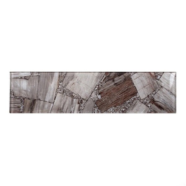 Apollo Tile Carnelian 3 in. x 12 in. Glossy Brown Glass Subway Wall and Floor Tile 5 sq. ft./case, 20PK - APLAG8805BRA