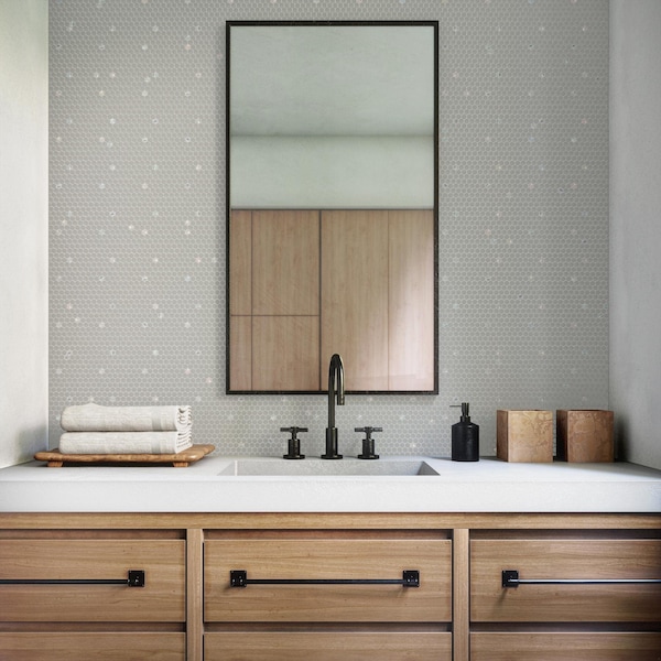 Daltile Starcastle 5/8'' Mini Hexagon Glass Wall and Floor Mosaic, 15PK - SC78MINIHEXMSMT