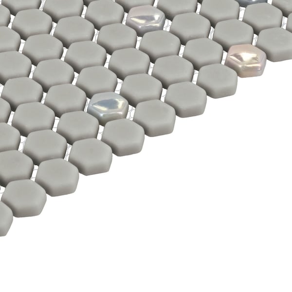 Daltile Starcastle 5/8'' Mini Hexagon Glass Wall and Floor Mosaic, 15PK - SC78MINIHEXMSMT