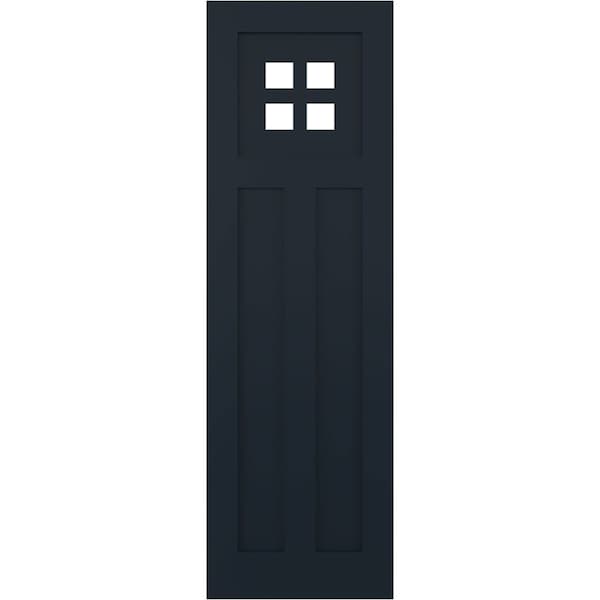 Ekena Millwork True Fit PVC San Antonio Mission Style Fixed Mount Shutters, Starless Night Blue, 12W x 76H, PR - TFP001ST12X076OB