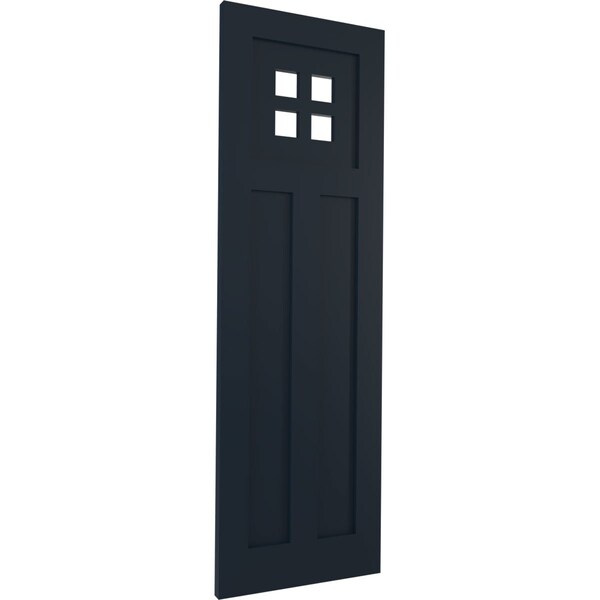 Ekena Millwork True Fit PVC San Antonio Mission Style Fixed Mount Shutters, Starless Night Blue, 12W x 76H, PR - TFP001ST12X076OB