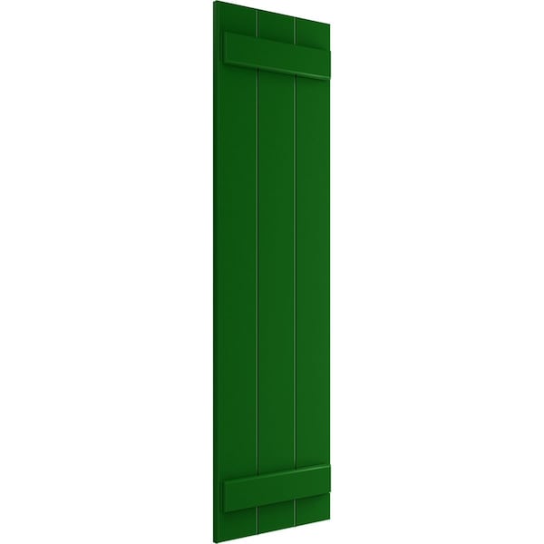 Ekena Millwork True Fit PVC Three Board Joined Board-n-Batten Shutters, Viridian Green, 16 1/8W x 45H, PR - TFP101BBF16X045HG