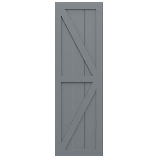 Ekena Millwork True Fit PVC Two Equal Panel Farmhouse Fixed Mount Shutters w/ Z-Bar, Ocean Swell , 15W x 62H, PR - TFP102FH15X062CH