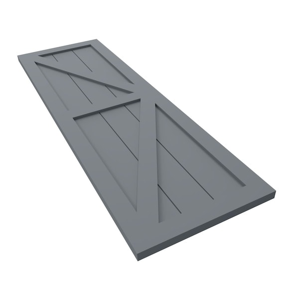 Ekena Millwork True Fit PVC Two Equal Panel Farmhouse Fixed Mount Shutters w/ Z-Bar, Ocean Swell , 15W x 62H, PR - TFP102FH15X062CH