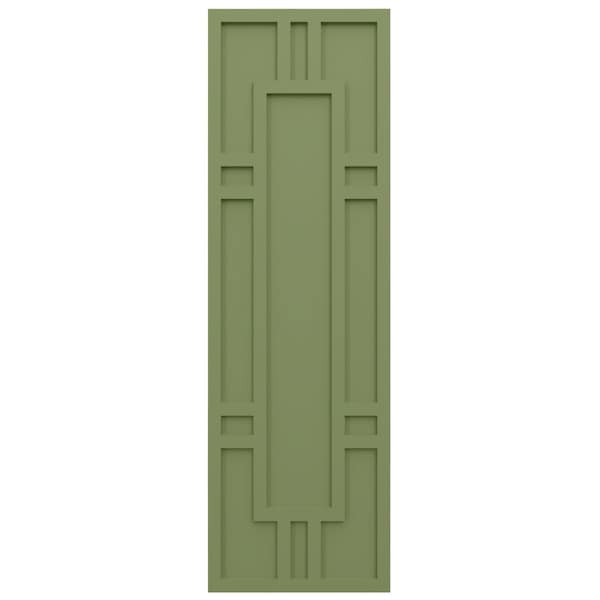 Ekena Millwork True Fit PVC Hastings Fixed Mount Shutters, Moss Green, 18W x 52H, PR - TFP001HS18X052MG