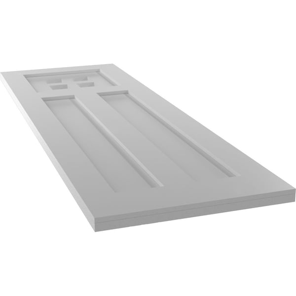 Ekena Millwork True Fit PVC San Antonio Mission Style Fixed Mount Shutters, Primed, 12"W x 38"H - TFP001ST12X038PR