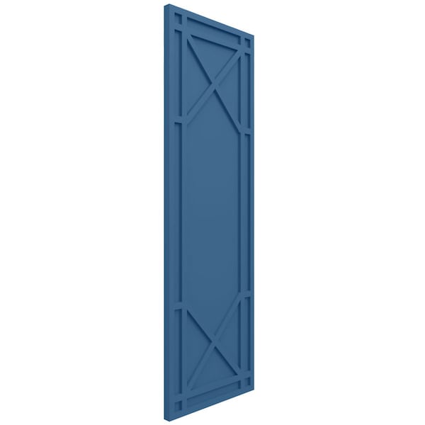 Ekena Millwork True Fit PVC Bungalow Fixed Mount Shutters, Sojourn Blue, 12W x 69H, PR - TFP001BG12X069HB