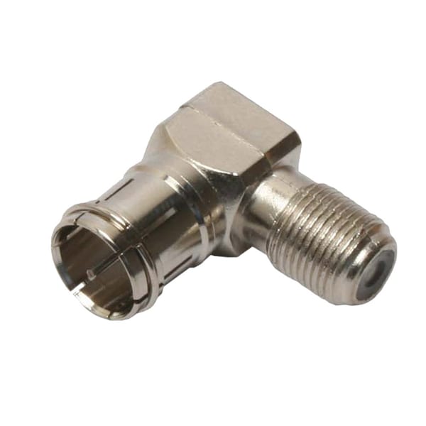 Adaptador intra-Quest Technology International F, 75 Ohm - Angulo recto F (F) a F (M) de empuje - CAD-1095
