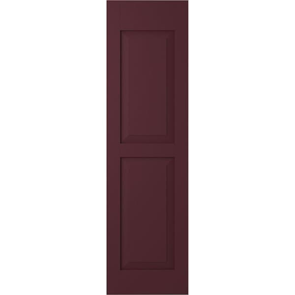 Ekena Millwork Americraft 2 Equal Flat Panel Exterior Real Wood Shutters, RW101FP15X48WRH, PR - RW101FP15X48WRH