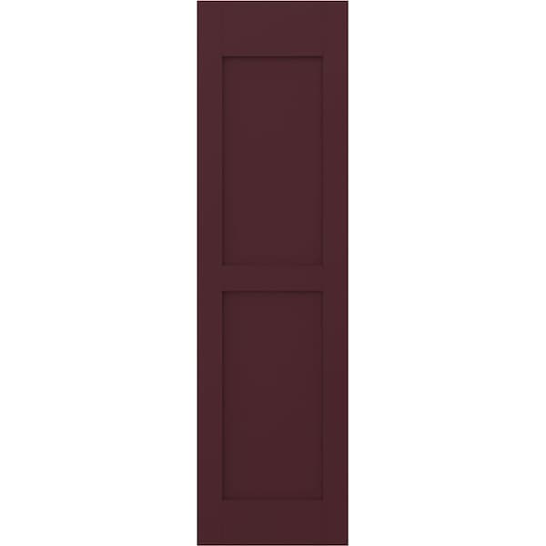 Ekena Millwork Americraft 2 Equal Flat Panel Exterior Real Wood Shutters, RW101FP15X48WRH, PR - RW101FP15X48WRH