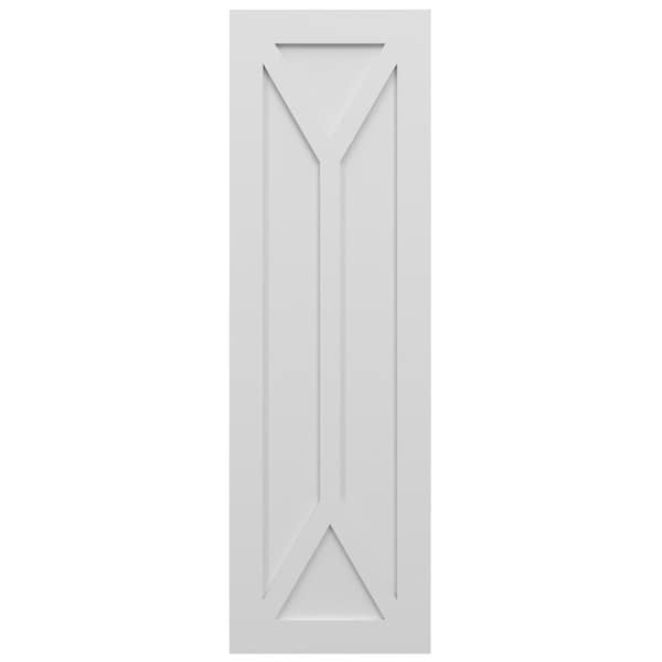 Ekena Millwork True Fit PVC San Carlos Mission Style Fixed Mount Shutters, White, 18W x 70H, PR - TFP001SC18X070WH