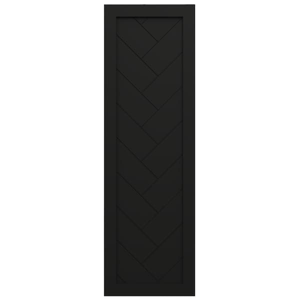 Ekena Millwork True Fit PVC Single Panel Herringbone Modern Style Fixed Mount Shutters, Black, 18W x 54H, PR - TFP001HB18X054BL