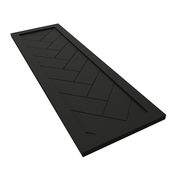 Ekena Millwork True Fit PVC Single Panel Herringbone Modern Style Fixed Mount Shutters, Black, 18W x 54H, PR - TFP001HB18X054BL