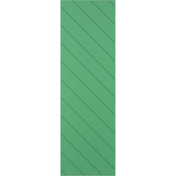 Ekena Millwork 12W x 76H True Fit PVC Diagonal Slat Modern Style Fixed Mount Shutters, Lily Pads, PR - TFP001DG12X076LP
