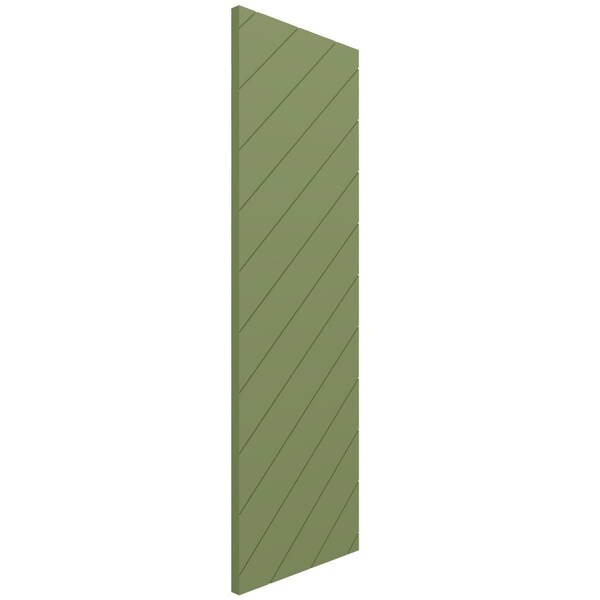 Ekena Millwork 18W x 75H True Fit PVC Diagonal Slat Modern Style Fixed Mount Shutters, Moss Green, PR - TFP001DG18X075MG