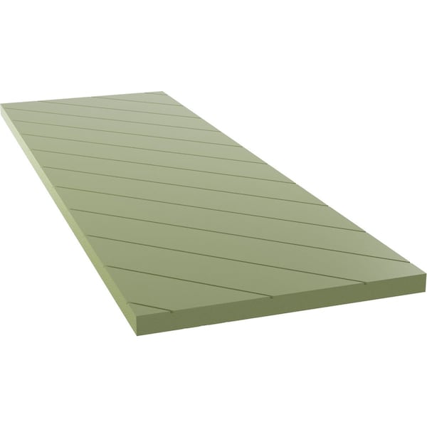 Ekena Millwork 18W x 75H True Fit PVC Diagonal Slat Modern Style Fixed Mount Shutters, Moss Green, PR - TFP001DG18X075MG
