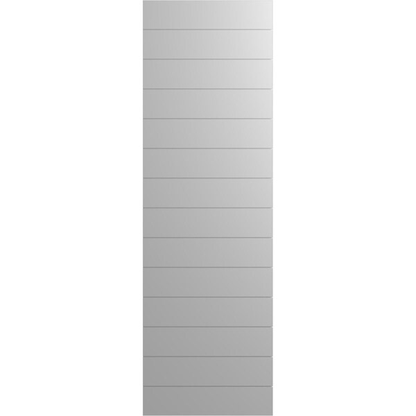 Ekena Millwork True Fit PVC Horizontal Slat Modern Style Fixed Mount Shutters, Primed, 12"W x 30"H - TFP001HZ12X030PR