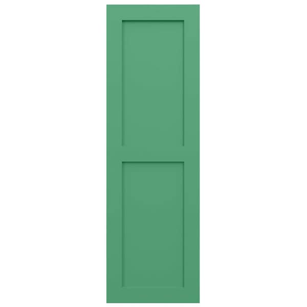 Ekena Millwork True Fit PVC Two Equal Flat Panel Shutters, Lilly Pads, 12W x 50H, PR - TFP101FPF12X050LP