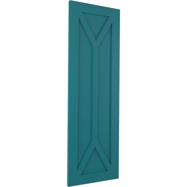 Ekena Millwork True Fit PVC San Carlos Mission Style Fixed Mount Shutters, Antigua, 15W x 48H, PR - TFP001SC15X048AN