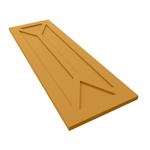 Ekena Millwork True Fit PVC San Carlos Mission Style Fixed Mount Shutters, Turmeric, 18W x 64H, PR - TFP001SC18X064TU