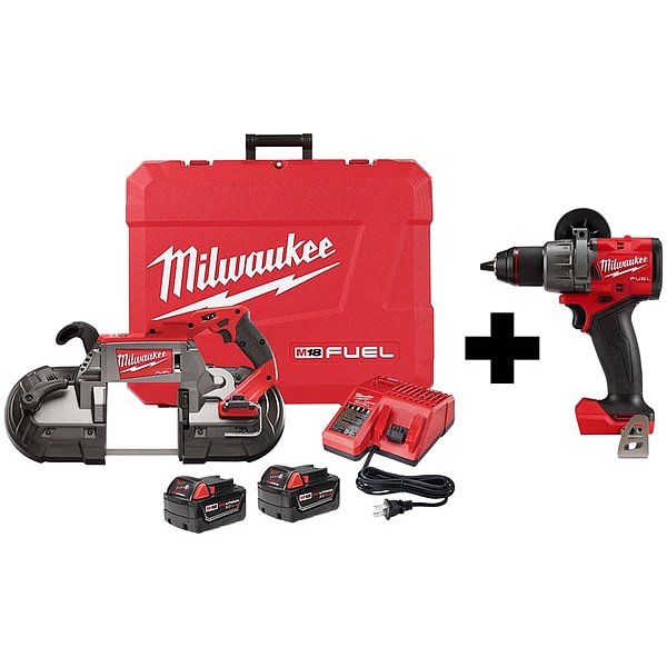 Milwaukee Tool Deep Cut Band Saw, M18 1/2" Drill/Driver, Includes Battery - 2729-22, 2904-20
