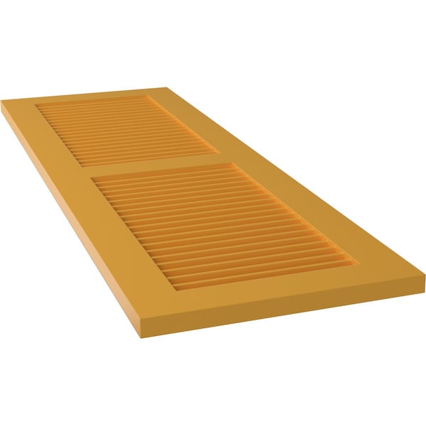 Ekena Millwork True Fit PVC, Two Equal Louver Shutters, Turmeric, 12W x 59H, PR - TFP101LVF12X059TU